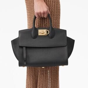 NEW Salvatore Ferragamo Medium Studio Bag Leather